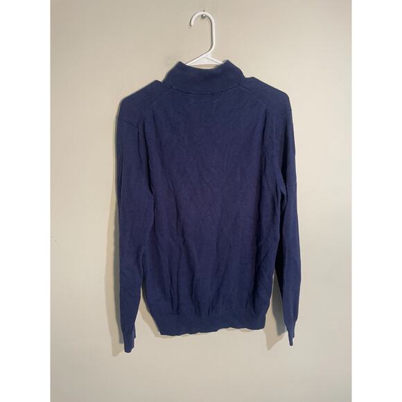 Vineyard Vines Shep & Ian Men's Medium Cashmere Blue 1/4 Zip Sweater Long Sleeve - Picture 4 of 8